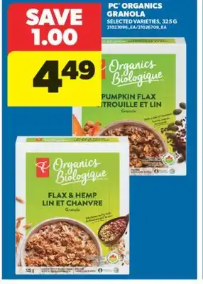 Real Canadian Superstore PC ORGANICS GRANOLA, 325 G offer