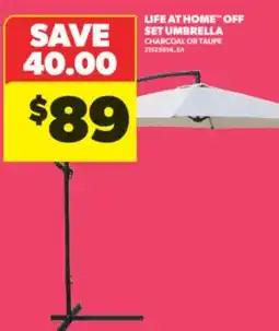 Real Canadian Superstore LIFE AT HOME OFF SET UMBRELLA offer