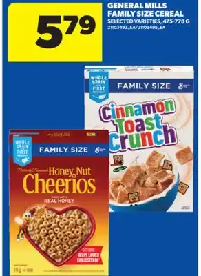 Real Canadian Superstore GENERAL MILLS FAMILY SIZE CEREAL, 475-778 G offer