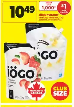 Real Canadian Superstore IÖGO YOGURT,2 KG offer