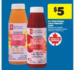 Real Canadian Superstore PC FUNCTIONAL COLD-PRESSED JUICE, 355 ML offer