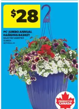 Real Canadian Superstore PC JUMBO ANNUAL HANGING BASKET, 12 INCH offer