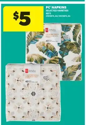 Real Canadian Superstore PC NAPKINS, 40'S offer