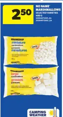 Real Canadian Superstore NO NAME MARSHMALLOWS, 400 G offer