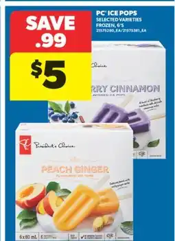 Real Canadian Superstore PC ICE POPS, 6' S offer