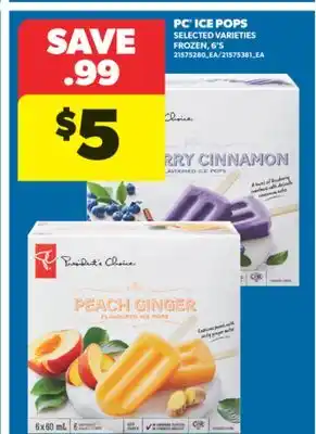 Real Canadian Superstore PC ICE POPS, 6' S offer