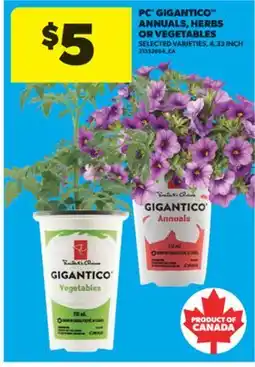 Real Canadian Superstore PC GIGANTICO ANNUALS, HERBS OR VEGETABLES, 4.33 INCH offer