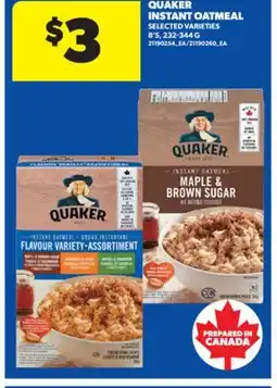 Real Canadian Superstore QUAKER INSTANT OATMEAL, 8'S, 232-344 G offer