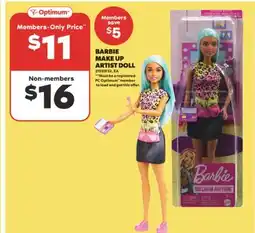 Real Canadian Superstore BARBIE MAKE UP ARTIST DOLL offer