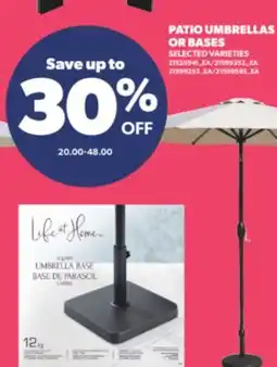 Real Canadian Superstore PATIO UMBRELLAS OR BASES offer