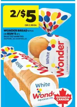 Real Canadian Superstore WONDER BREAD 675 G OR BUN'S 8' S offer