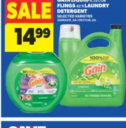 Real Canadian Superstore GAIN LIQUID, 4.25 L OR FLINGS, 42' S LAUNDRY DETERGENT offer