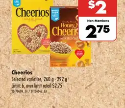 Real Canadian Superstore CHEERIOS, 260 g - 292 g offer
