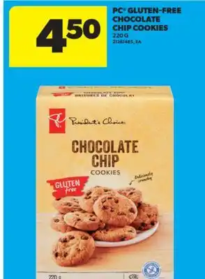 Real Canadian Superstore PC GLUTEN-FREE CHOCOLATE CHIP COOKIES, 220 G offer