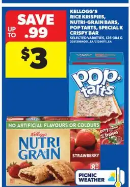 Real Canadian Superstore KELLOGG'S RICE KRISPIES, NUTRI-GRAIN BARS, POP TARTS, SPECIAL K CRISPY BAR, 125-384 G offer