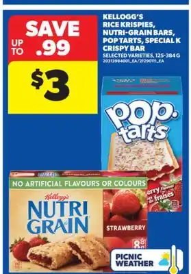 Real Canadian Superstore KELLOGG'S RICE KRISPIES, NUTRI-GRAIN BARS, POP TARTS, SPECIAL K CRISPY BAR, 125-384 G offer