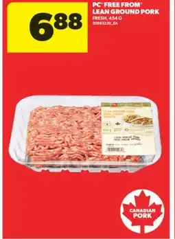 Real Canadian Superstore PC FREE FROM LEAN GROUND PORK, 454 G offer