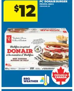 Real Canadian Superstore PC DONAIR BURGER, 668 G offer