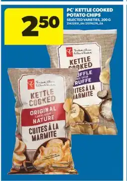 Real Canadian Superstore PC KETTLE COOKED POTATO CHIPS, 200 G offer