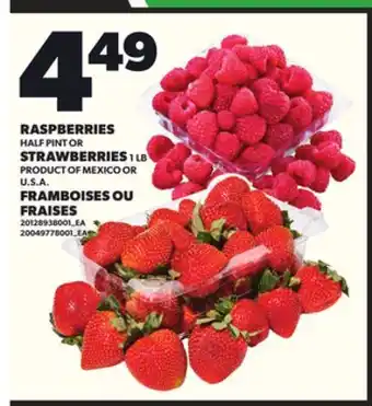 Independent Grocer RASPBERRIES HALF PINT OR STRAWBERRIES 11 LB offer