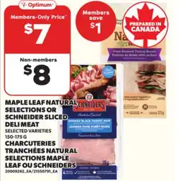 Independent Grocer MAPLE LEAF NATURAL SELECTIONS OR SCHNEIDER SLICED DELI MEAT, 150-175 G offer