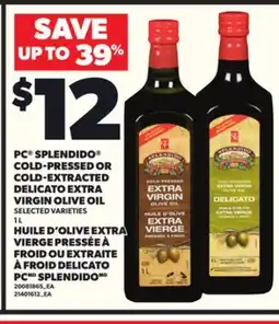 Independent Grocer PC SPLENDIDO COLD-PRESSED OR COLD-EXTRACTED DELICATO EXTRA VIRGIN OLIVE OIL, 1 L offer