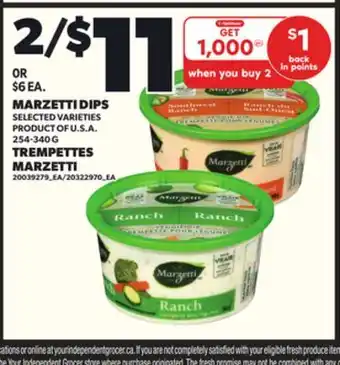 Independent Grocer MARZETTI DIPS, 254-340 G offer