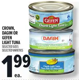 Metro CROWN, DAGIM OR GEFEN LIGHT TUNA offer