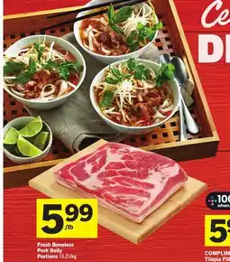 Foodland Fresh Boneless Pork Belly Portions offer