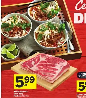 Foodland Fresh Boneless Pork Belly Portions offer