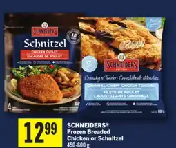 Foodland SCHNEIDERS Frozen Breaded Chicken or Schnitzel offer