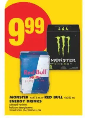 No Frills MONSTER, 4X473 ML OR RED BULL, 4X250 ML ENERGY DRINKS offer