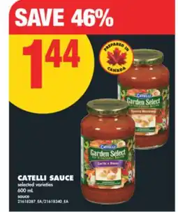 No Frills CATELLI SAUCE, 600 ML offer