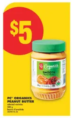No Frills PC ORGANICS PEANUT BUTTER, 500 G offer
