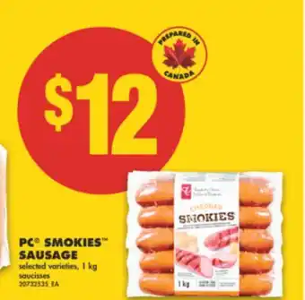 No Frills PC SMOKIES SAUSAGE, 1 KG offer