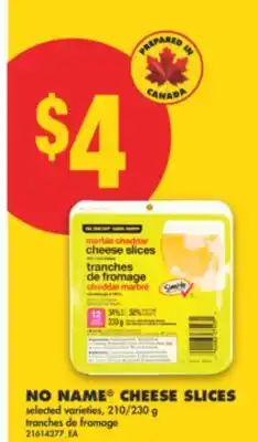 No Frills NO NAME CHEESE SLICES, 210/230 G offer