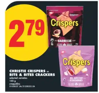 No Frills CHRISTIE CRISPERS or BITS & BITES CRACKERS, 145 g offer