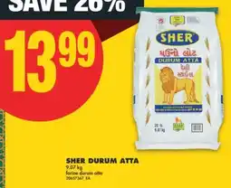 No Frills SHER DURUM ATTA, 9.07 KG offer