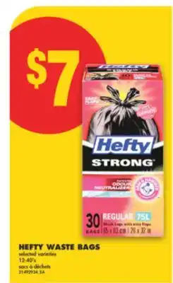 No Frills HEFTY WASTE BAGS, 12-40'S offer