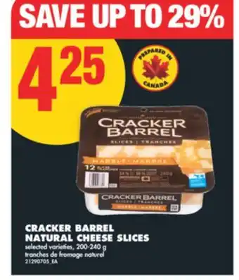 No Frills CRACKER BARREL NATURAL CHEESE SLICES, 200-240 G offer