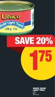 No Frills UNICO SOLID LIGHT TUNA, 198 G offer
