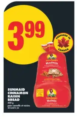 No Frills SUNMAID CINNAMON RAISIN BREAD, 450 G offer