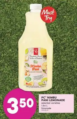 No Frills PC NIMBU PANI LEMONADE, 1.54 L offer