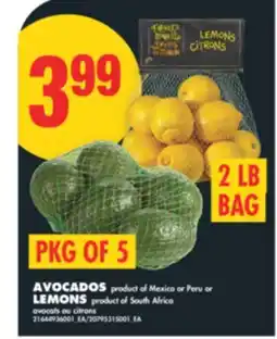 No Frills AVOCADOS, PKG OF 5 OR LEMONS, 2 LB BAG offer