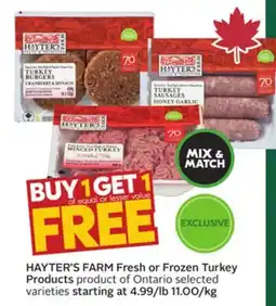 Sobeys Fresh or Frozen Turkey Products offer
