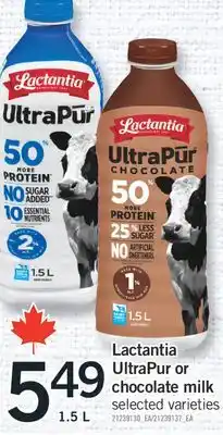 Fortinos LACTANTIA ULTRAPUR OR CHOCOLATE MILK, 1.5 L offer