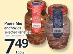 Fortinos PAESE MIO ANCHOVIES, 150g offer