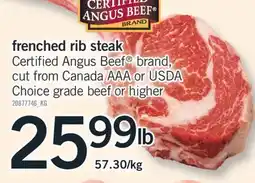 Fortinos FRENCHED RIB STEAK offer