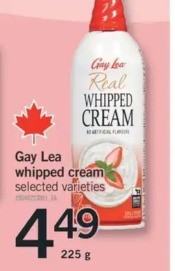 Fortinos GAY LEA WHIPPED CREAM, 225g offer