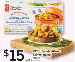 Fortinos PC ULTIMATE ATLANTIC SALMON BURGER, 500 G offer